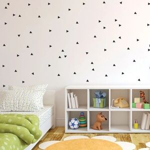 Dark green triangle vinyl wall decals kids nursery play room home decoy